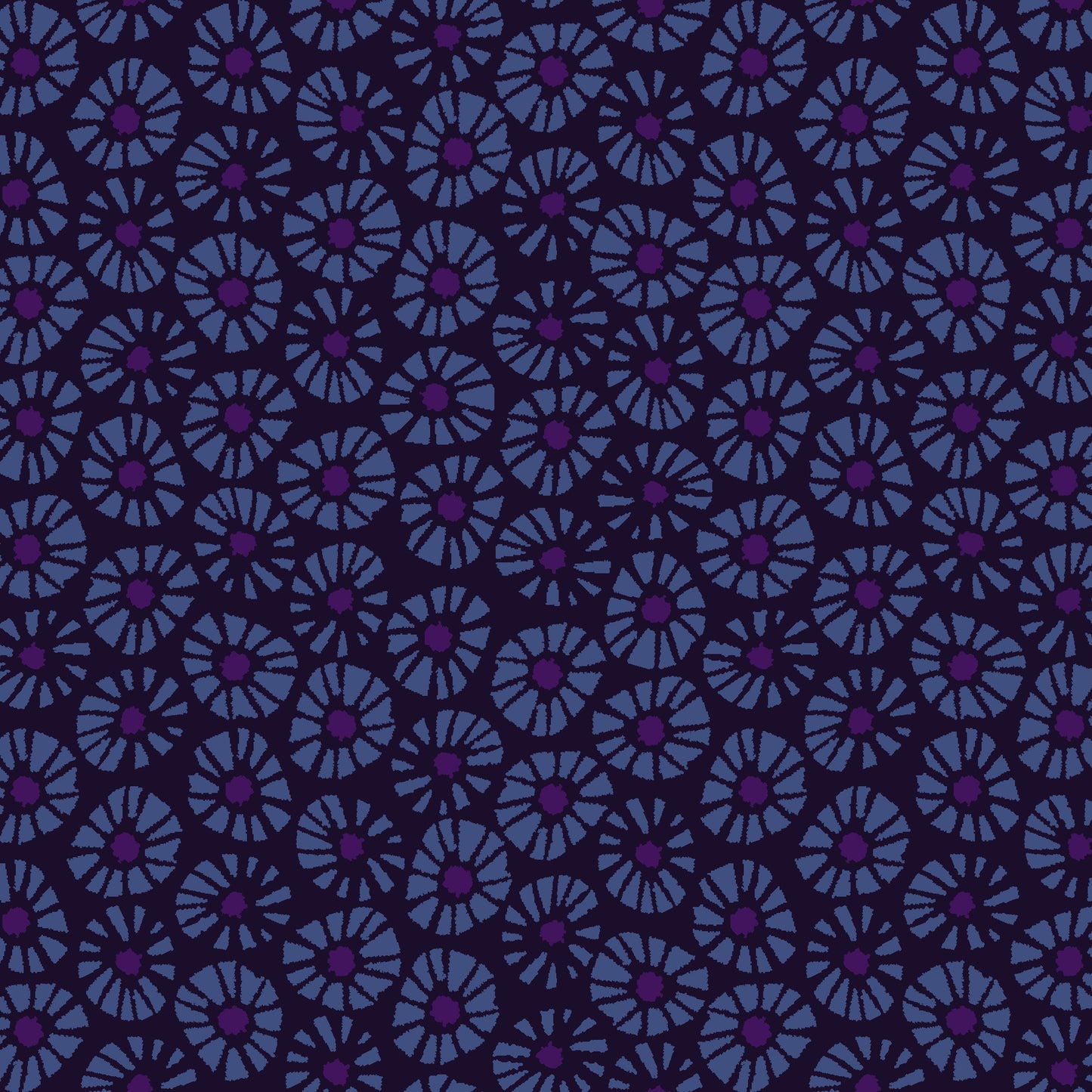 Quilting Cotton - In Bloom - Dials Dark Blue - BL0602DB