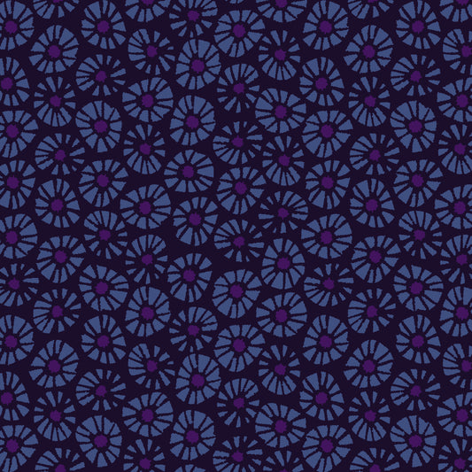 Quilting Cotton - In Bloom - Dials Dark Blue - BL0602DB