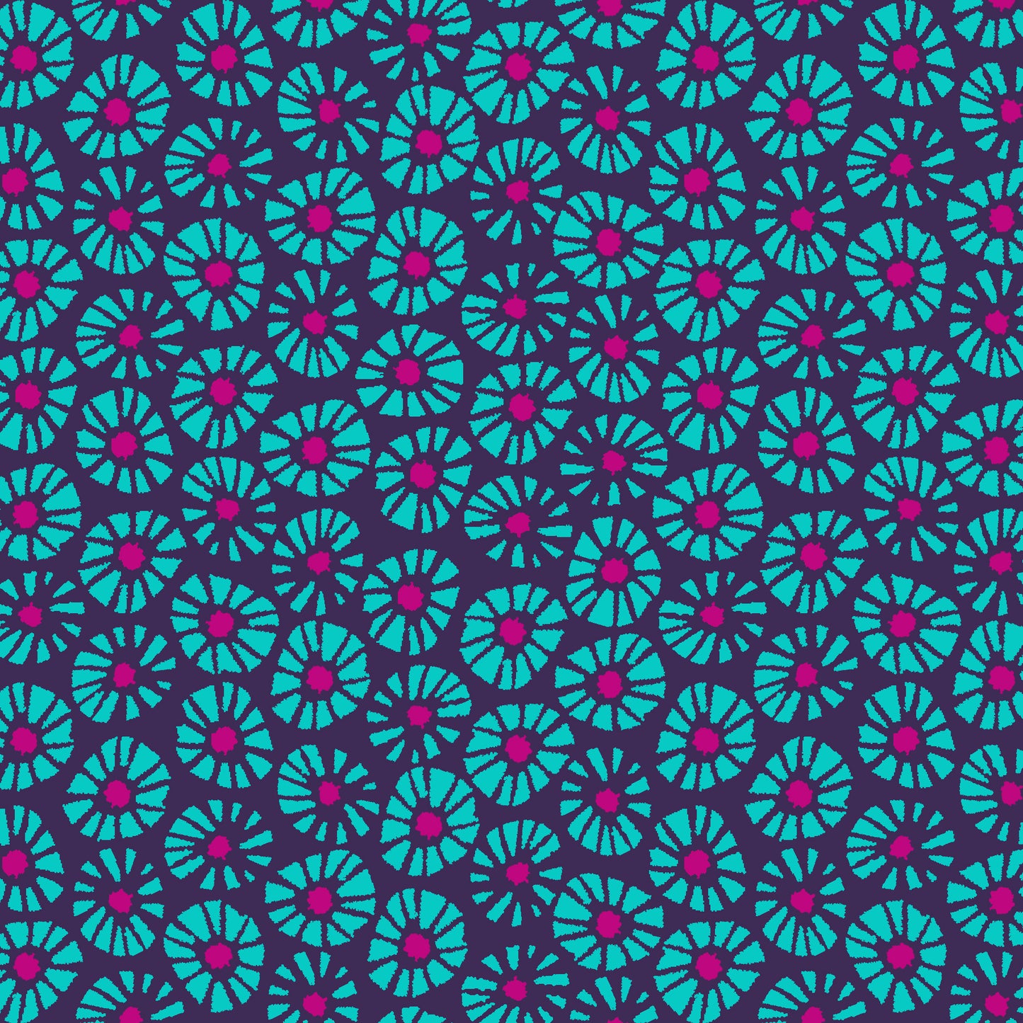 Quilting Cotton - In Bloom - Dials Aqua Pink - BL0603AP