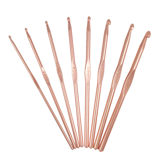 Crochet Hook Set: Rose Gold: Set of 8