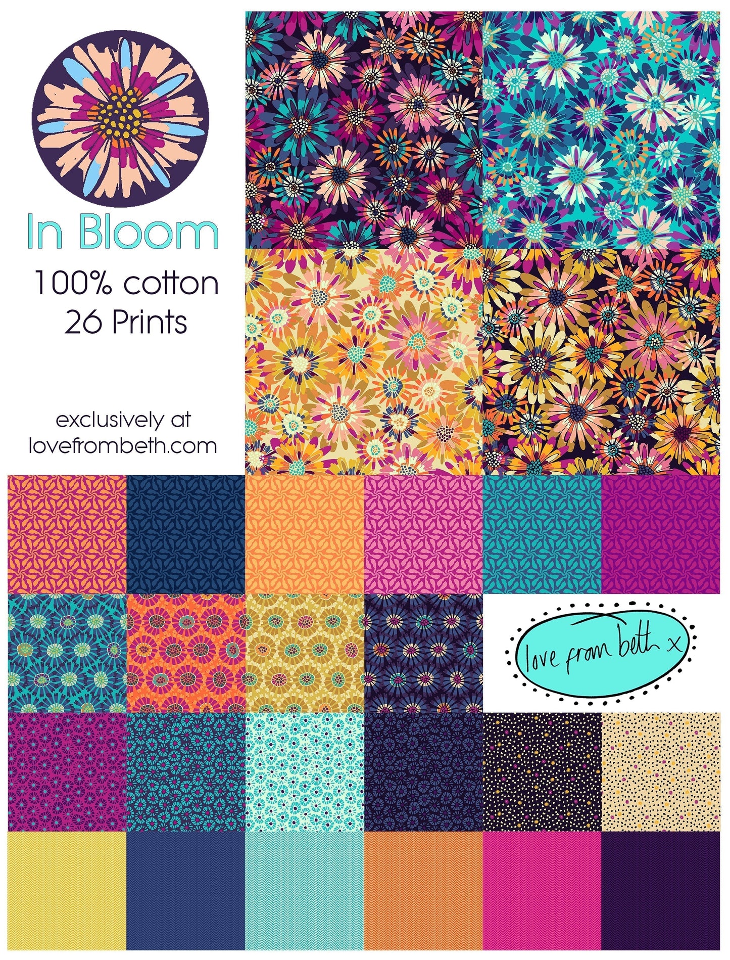 Quilting Cotton - In Bloom - Ziggy Pink - BL0302P