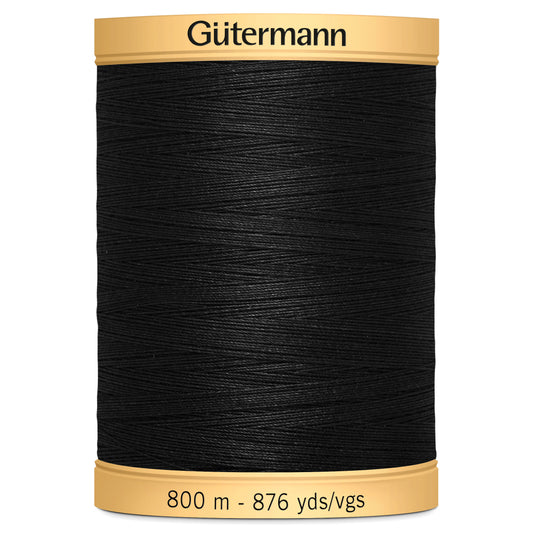 Gutermann Natural Cotton Thread: 800m Black