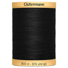 Load image into Gallery viewer, Gutermann Natural Cotton Thread: 800m Black