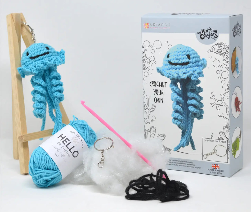 Knitty Critters - Jellyfish Keychain Crochet Kit