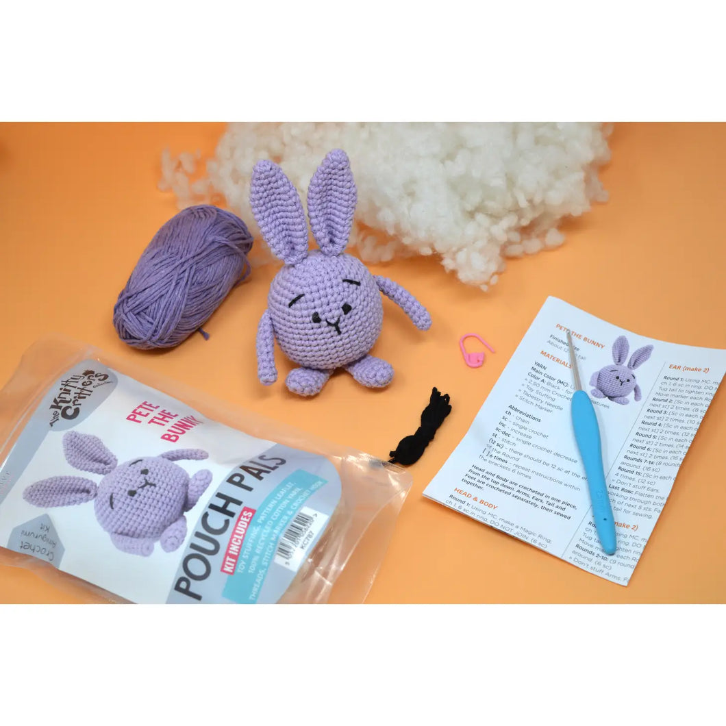 Knitty Critters - Pouch Pals - Pete The Bunny Crochet Kit