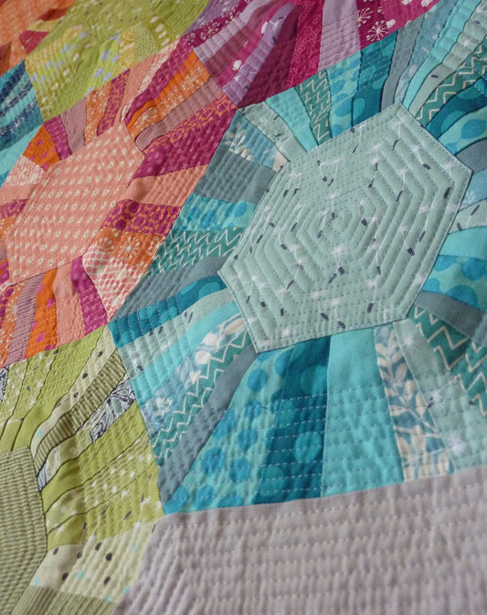 Hexa -scrappy Quilt Sewing Pattern